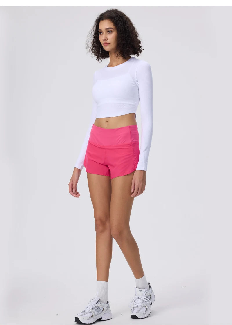 Summer Sports Yoga Wear Light-speed Dry Running Shorts Casual High-waisted Anti-walking Gym Sneakers Cycling Training Clothing