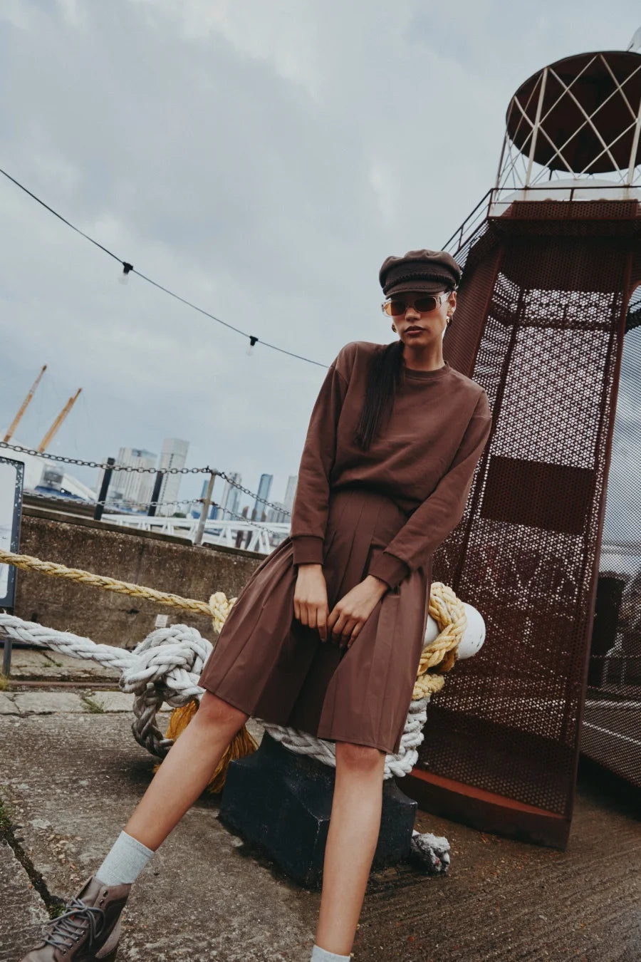 AS AW25 trendy oversize Sports wear + Quick-drying pleat skirt cover knee set woman clothes