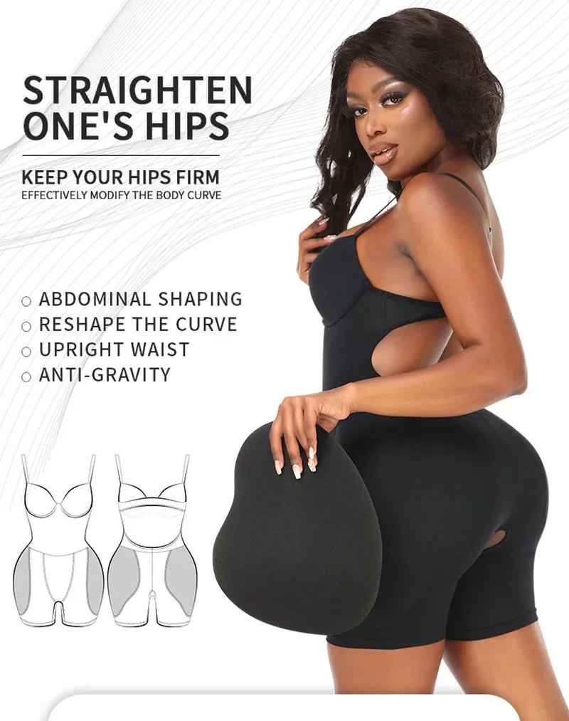 Bodysuits Shapewear Padded Hip Enhancer Bra Cushion Butt Lifter Sexy Back Body Shaper Jumpsuits Fajas Colombianas Girdles Corset