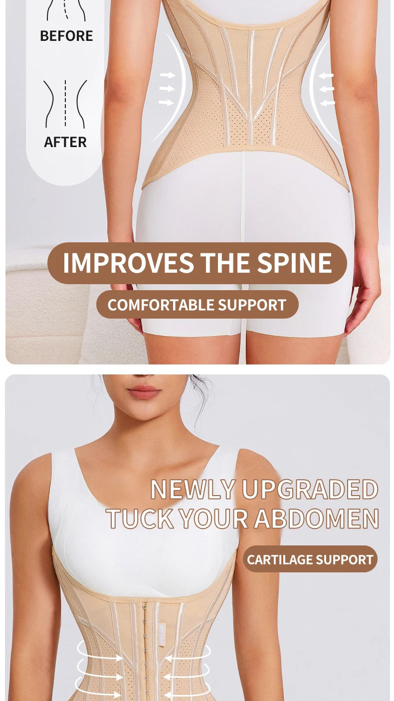 MiiOW U-shaped Waist Trainer Corset Women Shapers Lifted Waist Trainer Steel Bone Slimming Summer Breathable Women's Shapewear