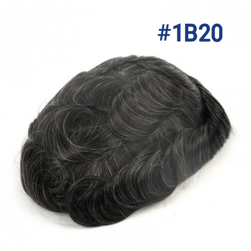 Men Wig Natural Human Hair Toupee Mono Male Wig  Durable Male Hair Prosthesis Toupee Men 6" Hair Replacement System For Men