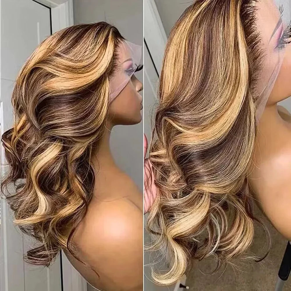 100% Virgin Brazilian Human Hair Lace Front Wigs Body Wave