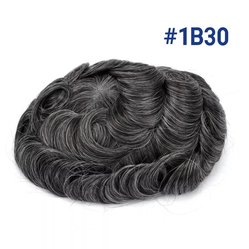 Men Wig Natural Human Hair Toupee Mono Male Wig  Durable Male Hair Prosthesis Toupee Men 6" Hair Replacement System For Men