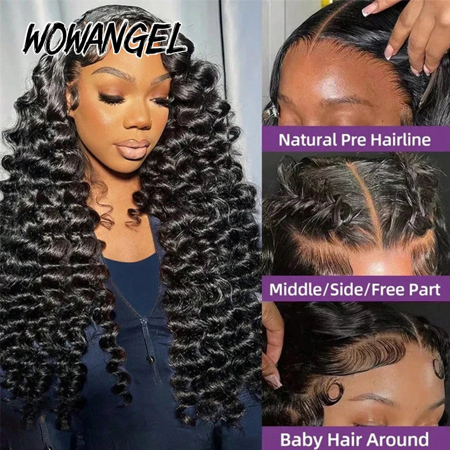 34Inch Human Hair Wigs 13x6 HD Lace Frontal Wig Brazilian Hair Loose Wave Curly Human Hair Wig Full Lace Frontal Wig Preplucked