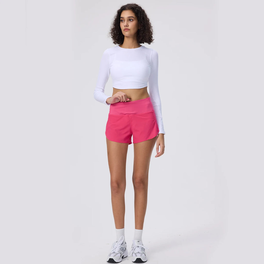 Summer Sports Yoga Wear Light-speed Dry Running Shorts Casual High-waisted Anti-walking Gym Sneakers Cycling Training Clothing