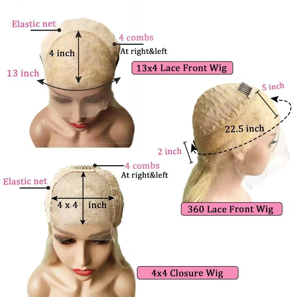 100% Virgin Brazilian Human Hair Lace Front Wigs Body Wave