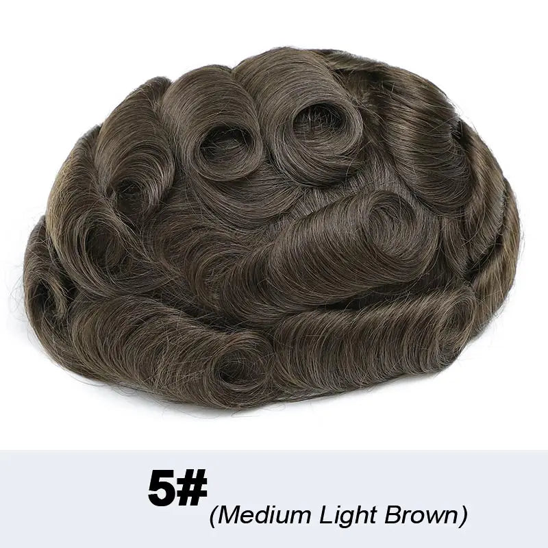Natural Men's Wig Mono Toupee Human Hair Capillary Male Hair Prosthesis Hair System For Man Double Knots Hairpiece Wigs For Men