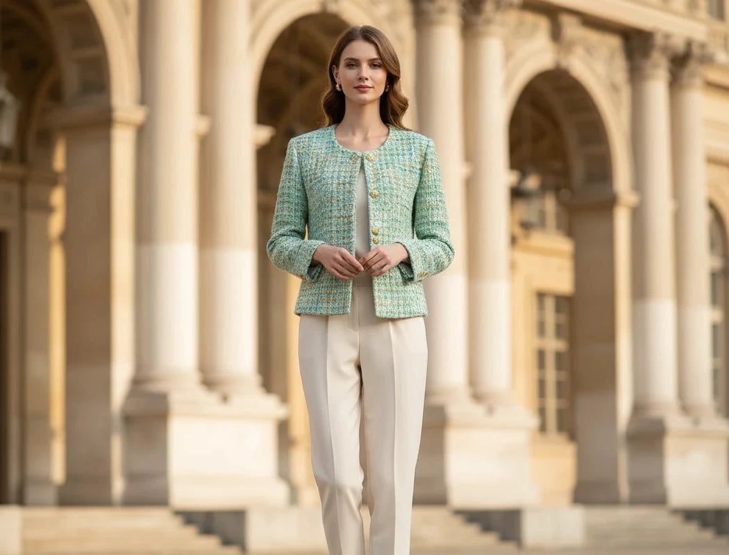 Fashion Jacket for Women 2025 New Spring and Autumn Temperament Tweed Braided Short Versatile Top