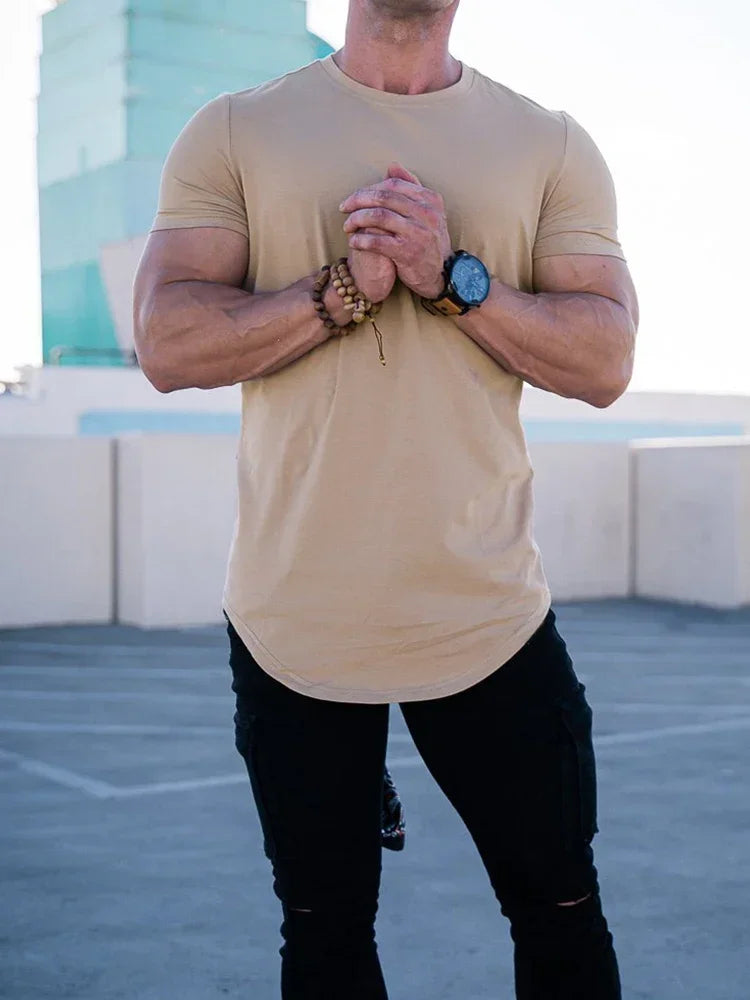 Sport Fitness T-shirt Men Bodybuilding Short Sleeve Workout Shirt Training Sport Running Gym T-shirt Summer Tops Tee Rashgard