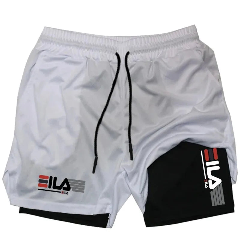 Men Running Shorts 2 In 1 Double-deck Sport Shorts Sportswear Gym Fitness Short Pants Training Jogging Bottom Men's Clothing