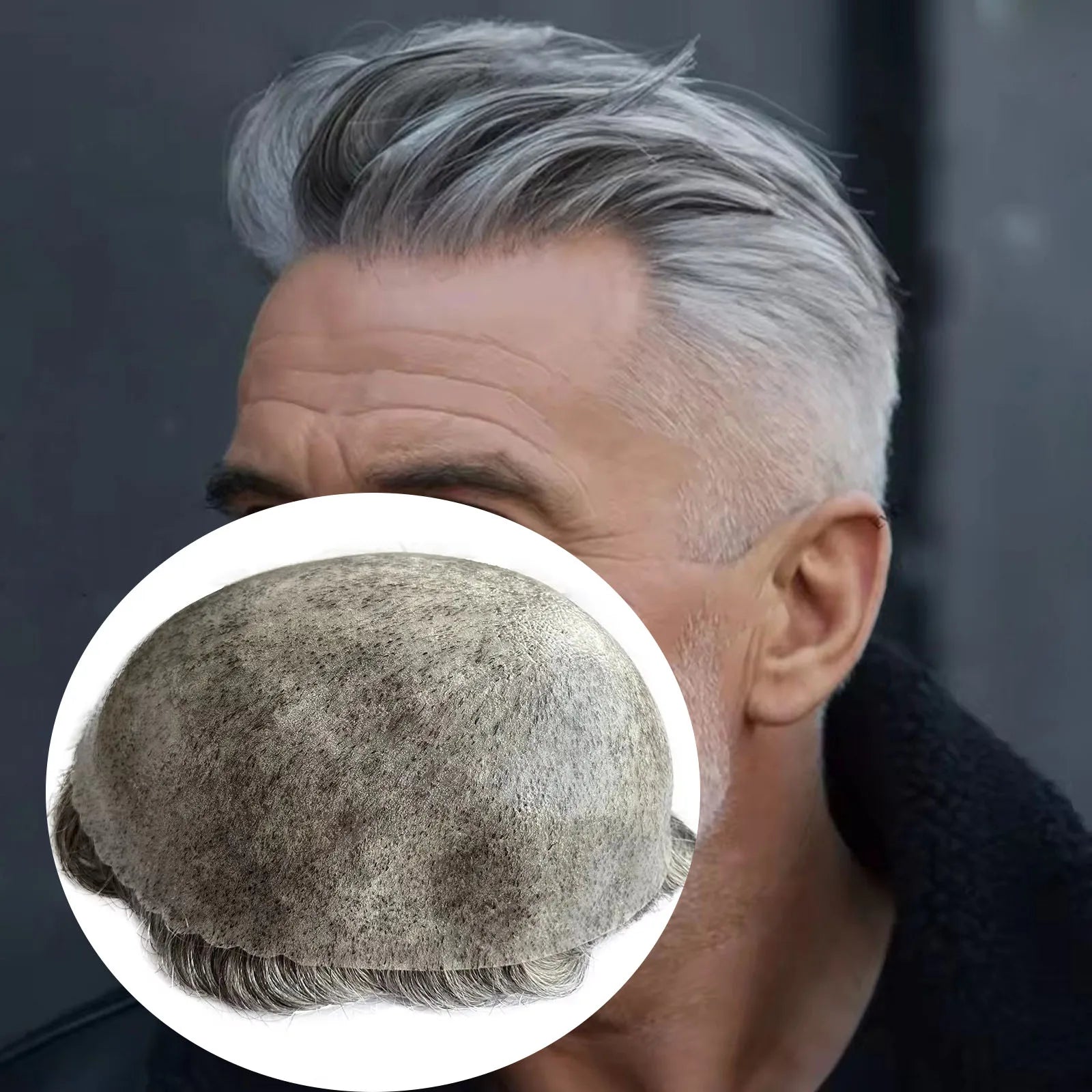 Super Natural Men's Toupee Durable Human Hair Wigs 1b80 Gray Black White Blonde Microskin Thin PU Affordable Capillary Prosthsi