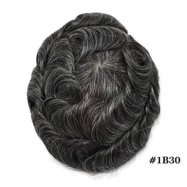 Men Toupee Fine Mono Npu Men's Wig Durable Capillary Prosthesis 6inch Handmade Male Wigs Indian Human Hair Replacement System
