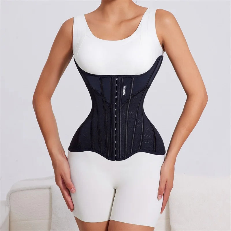 MiiOW U-shaped Waist Trainer Corset Women Shapers Lifted Waist Trainer Steel Bone Slimming Summer Breathable Women's Shapewear