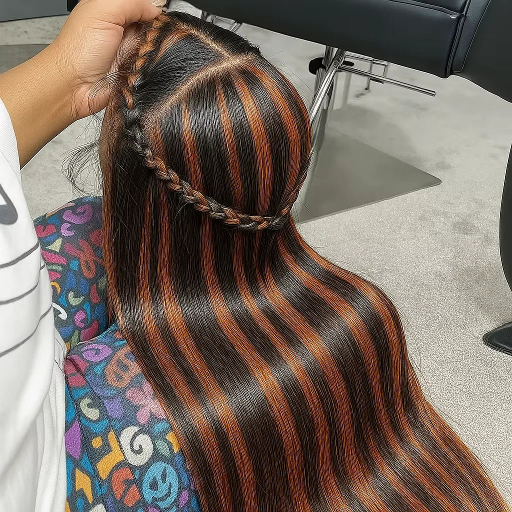 FB 30 Black Brown Highlight Brazilian Human Hair