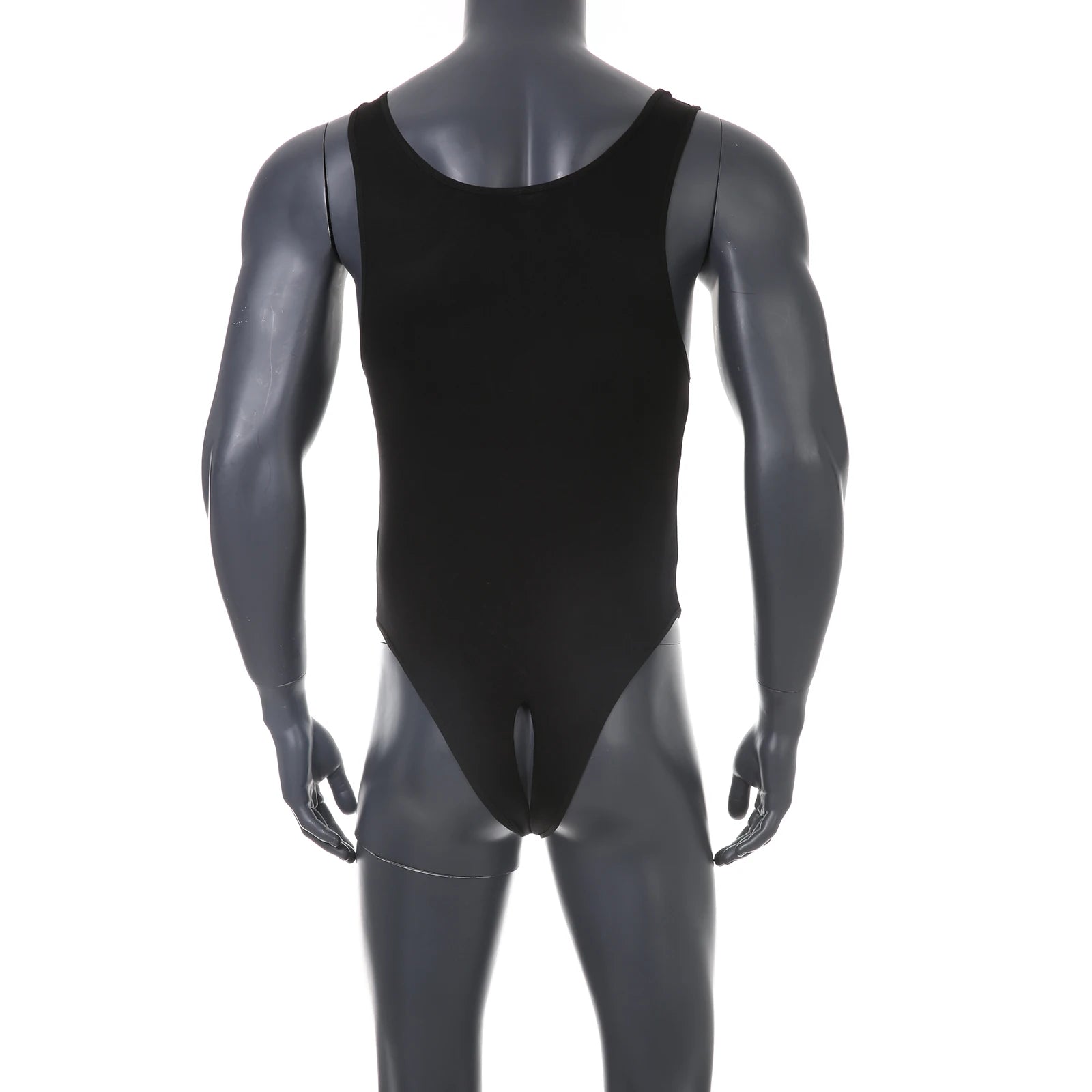 Men Shapewear Bodysuit Tummy Control Sexy Leotard Jock Strap Slimming Sleeveless Open Buttocks One-Piece Undershirt Shaper