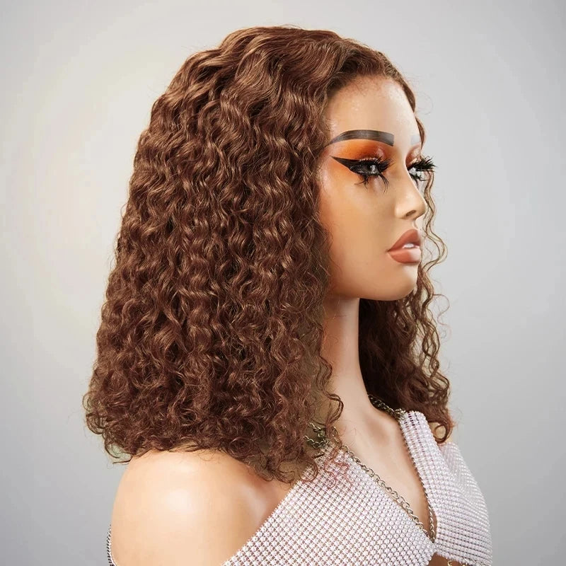 Curly Deep Brown Brazilian Human Hairs