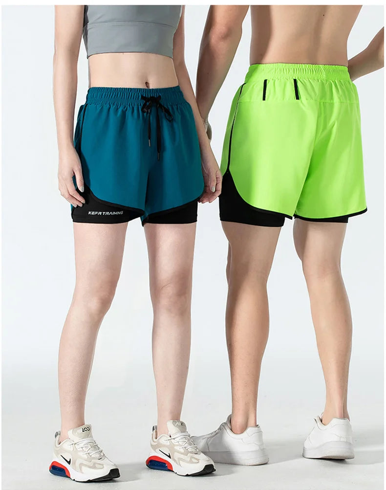 Women Sports 2 In 1 Yoga Shorts Quick Dry Running Tennis Badminton Anti Exposure Skirt Gym Sportswear Running Compression Shorts