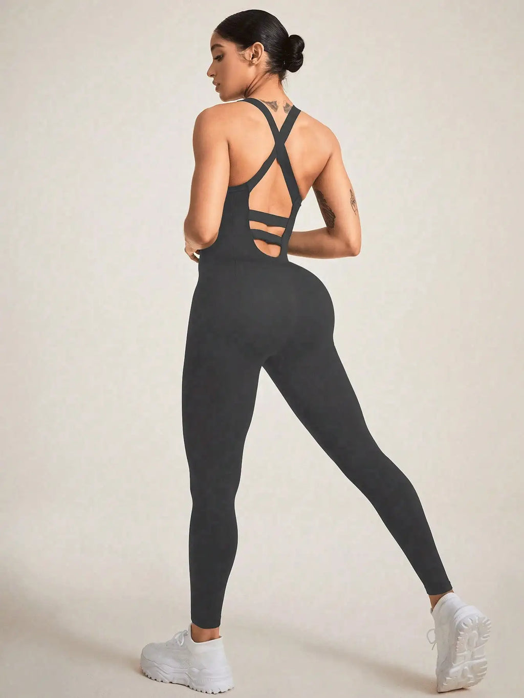 Women's Seamless Shapewear Bodysuit With Tummy Control, CrissCross Straps Backless Body Shaper, Women's Underwear & Shapewear