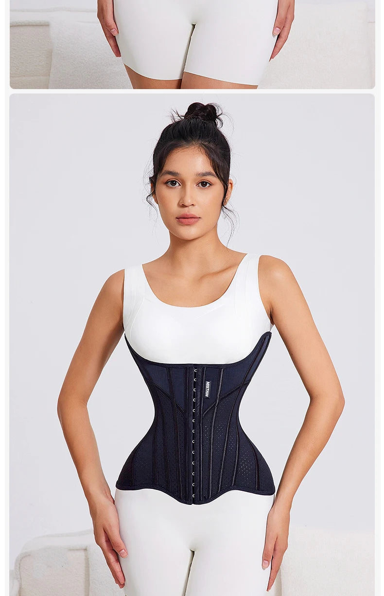 MiiOW U-shaped Waist Trainer Corset Women Shapers Lifted Waist Trainer Steel Bone Slimming Summer Breathable Women's Shapewear
