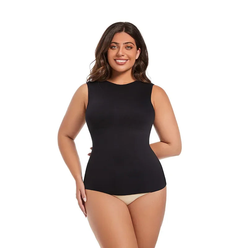 Guudia Shapewear Tanks Women Seamless Tanks Sleeveless Compression Tanks Round Neck Tnak Top Stretchy Camisole Spandex Elastic
