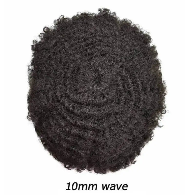 Water Curly Human Hair Wig for Men Thin Skin Male Toupee Human Hair Full PU 0.14cm Man's Wigs Capillary With Knots Natural Color