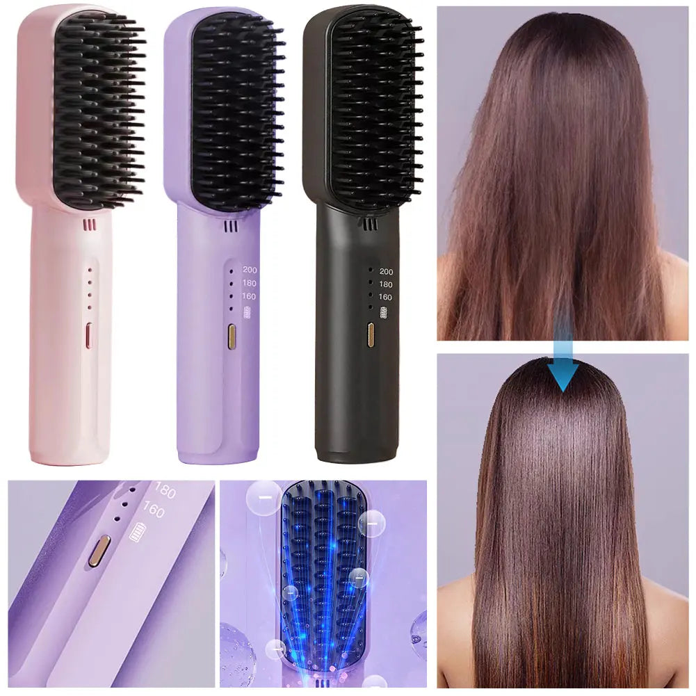 Electric Hot Brush Anti-Scald Hair Straightener