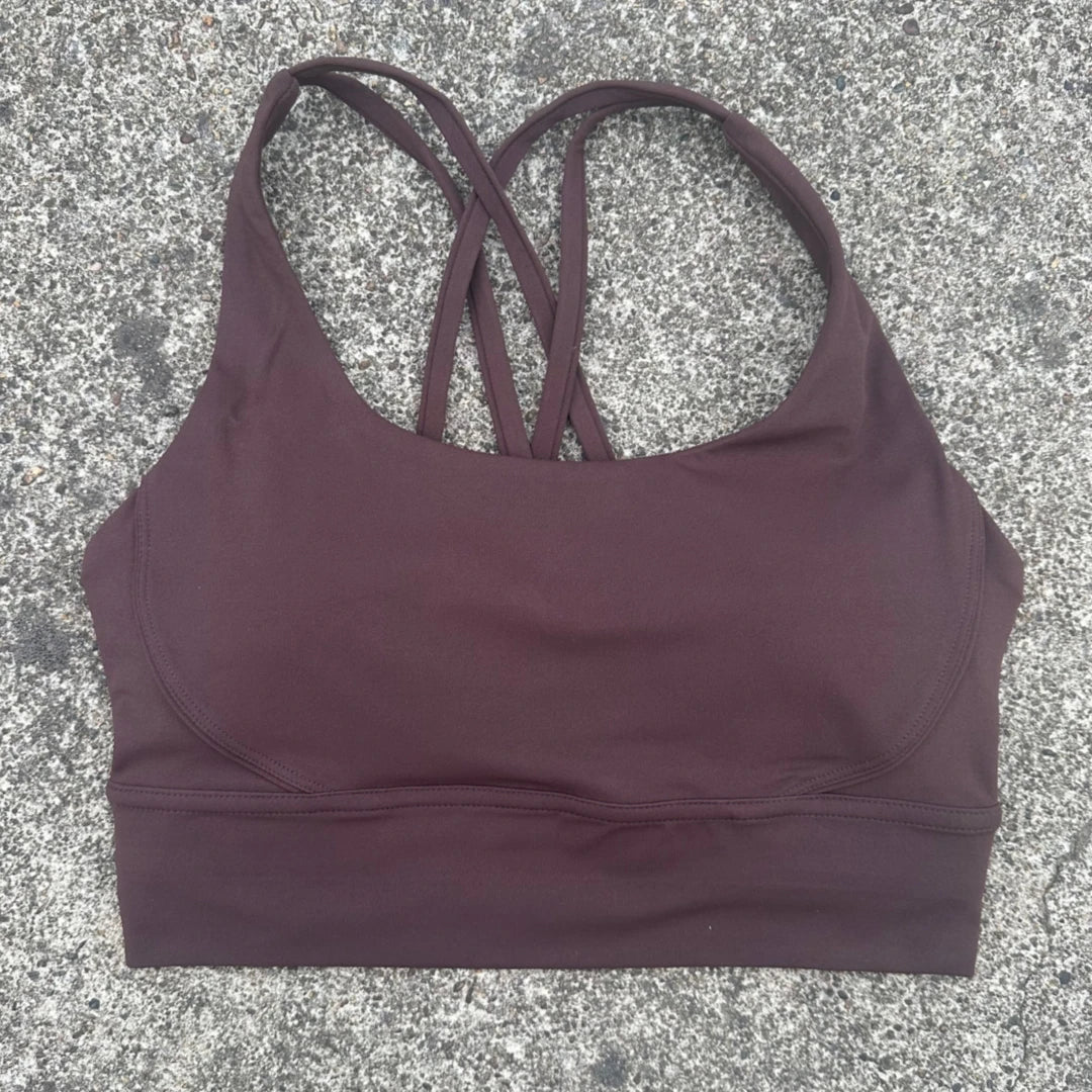 Solid Color Women Cross Back Fitness Underwear Soft Fitness Sport Bra Top Gym Yoga Athletic Workout With Chest Pad Comprehensive