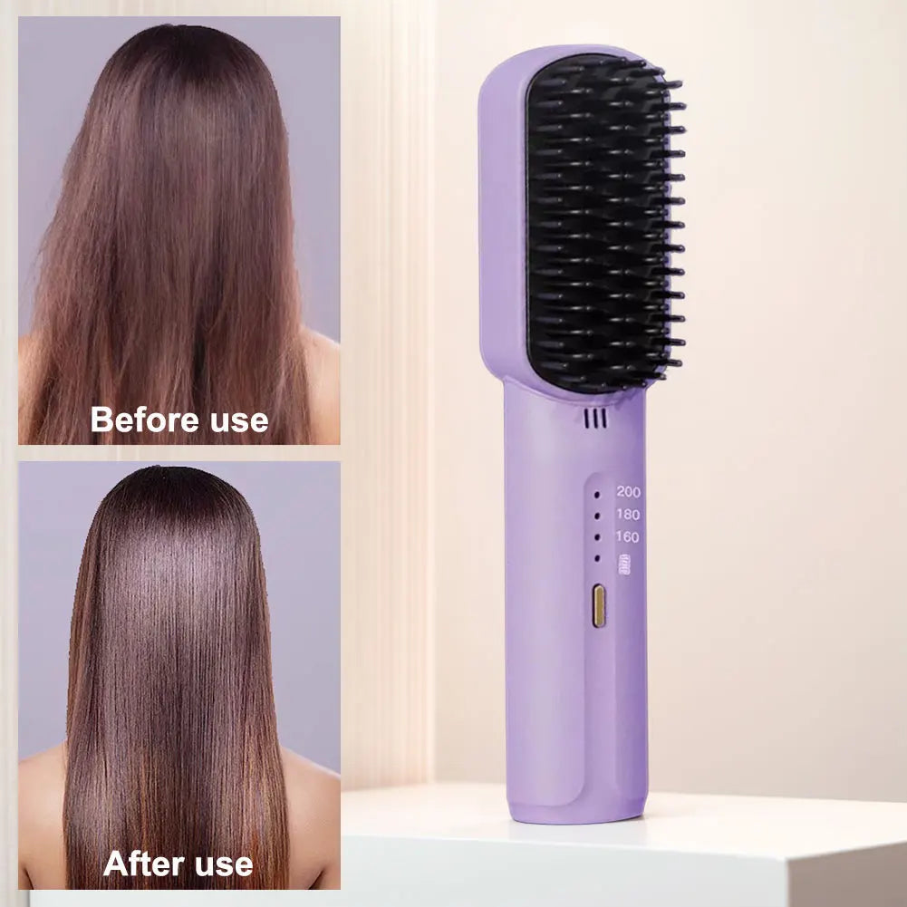 Electric Hot Brush Anti-Scald Hair Straightener