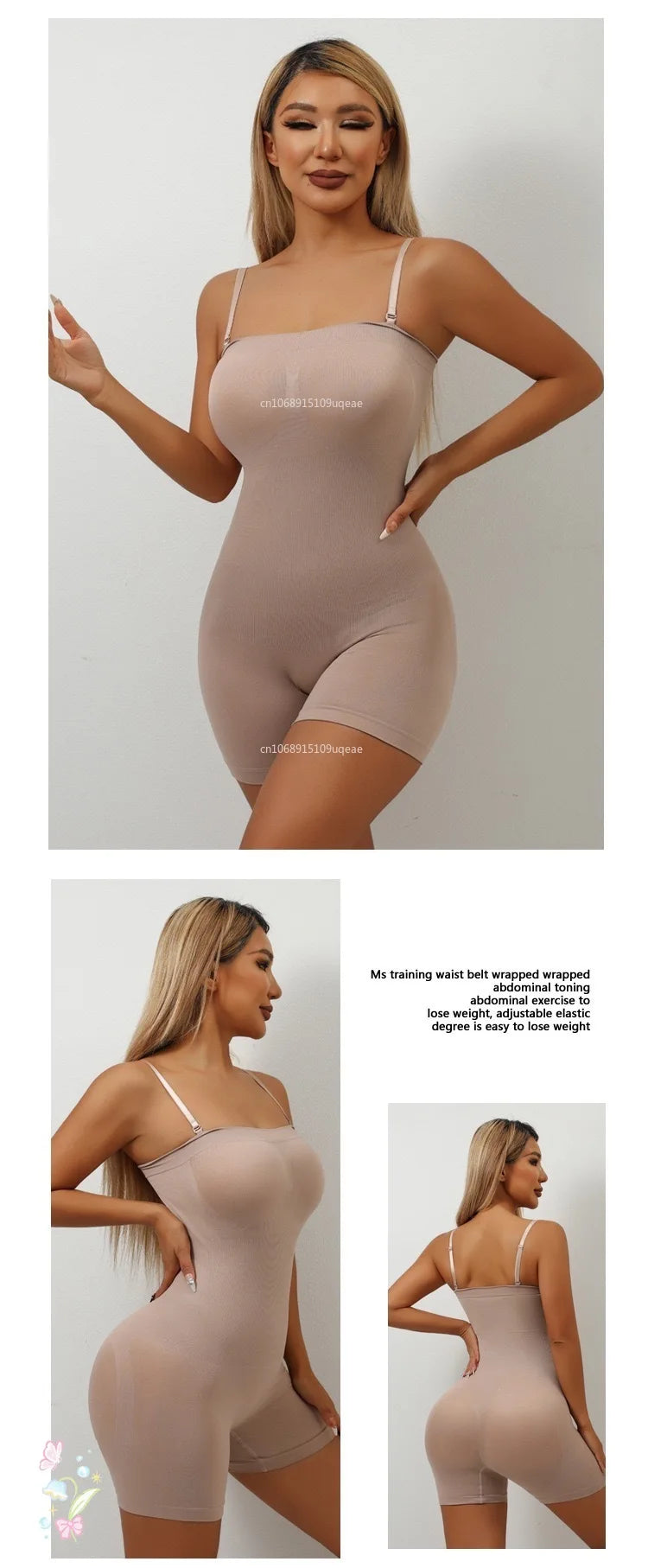 Smoothing Shapewear Bodysuit for Women Tummy Control Body Shaper Waist Trainer Skinny Underwear Off Shoulder Bustier Tube Top