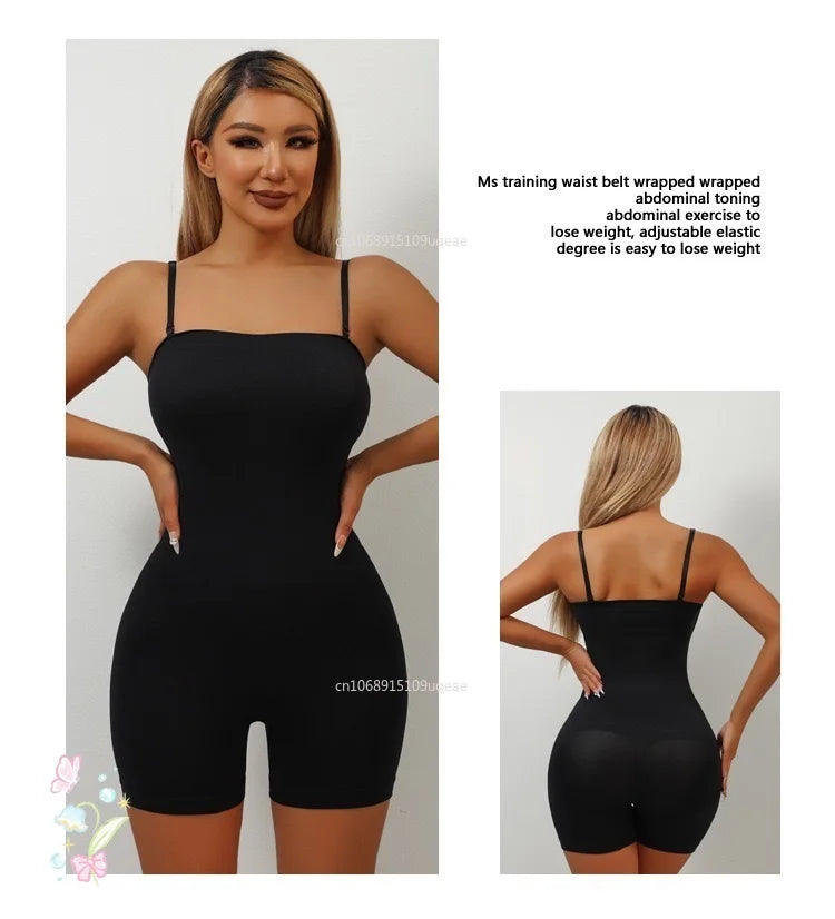 Smoothing Shapewear Bodysuit for Women Tummy Control Body Shaper Waist Trainer Skinny Underwear Off Shoulder Bustier Tube Top