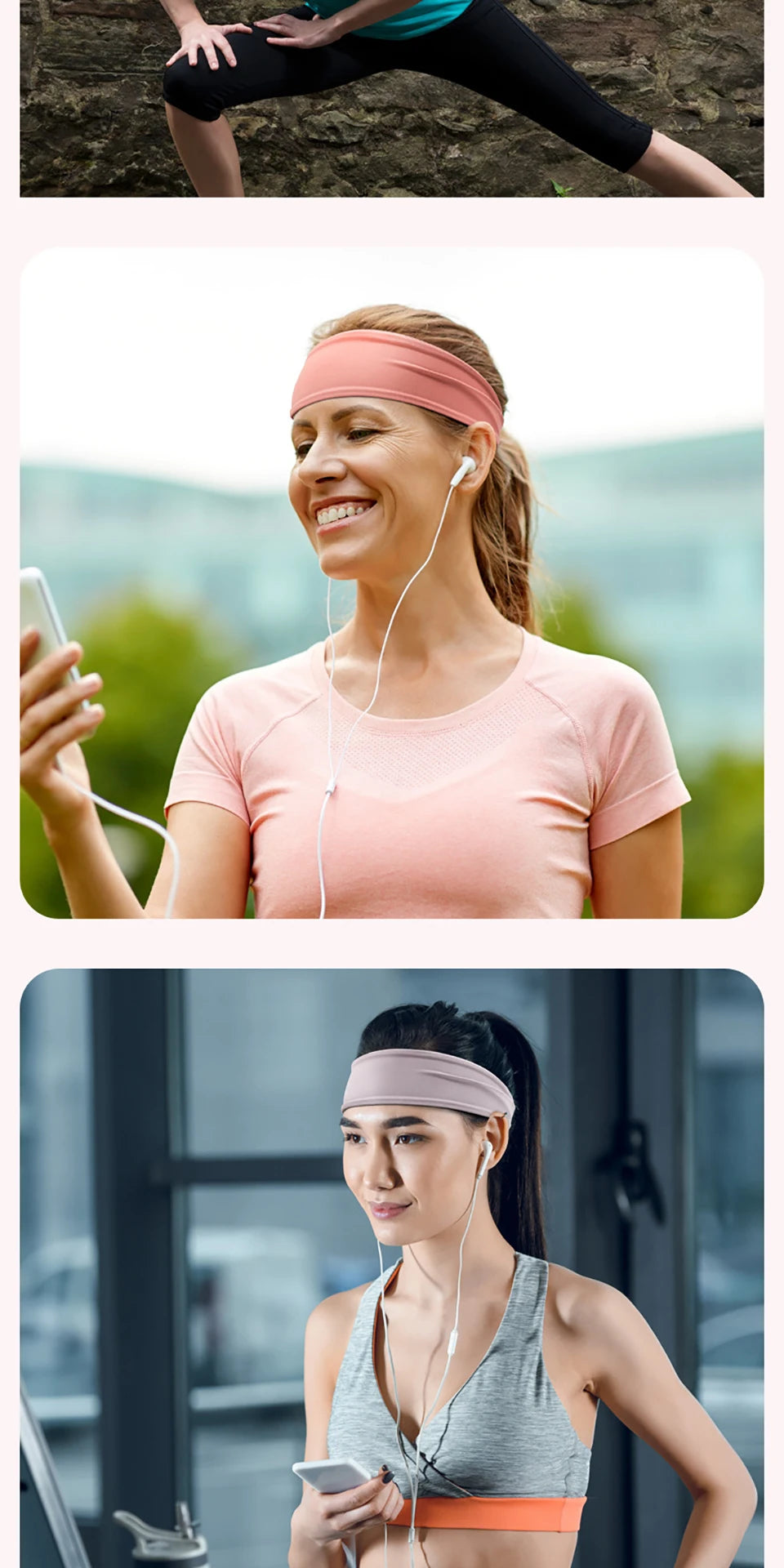 AOLIKES Sport Headbands for Men Women Non-Slip Moisture Wicking Workout Sweatband Fitness Running Cycling Football Yoga Hairband