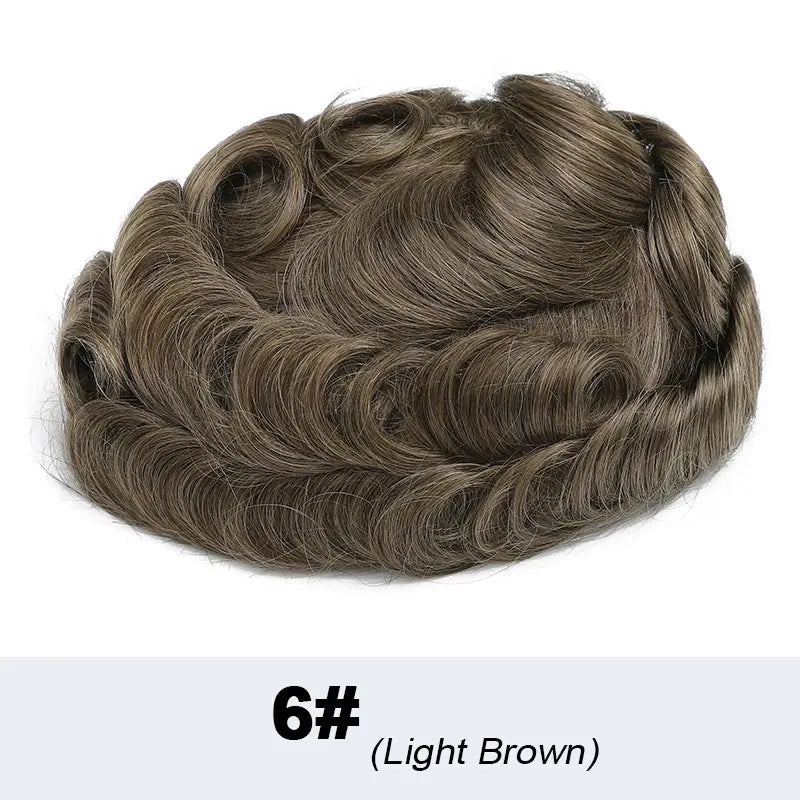 Natural Men's Wig Mono Toupee Human Hair Capillary Male Hair Prosthesis Hair System For Man Double Knots Hairpiece Wigs For Men