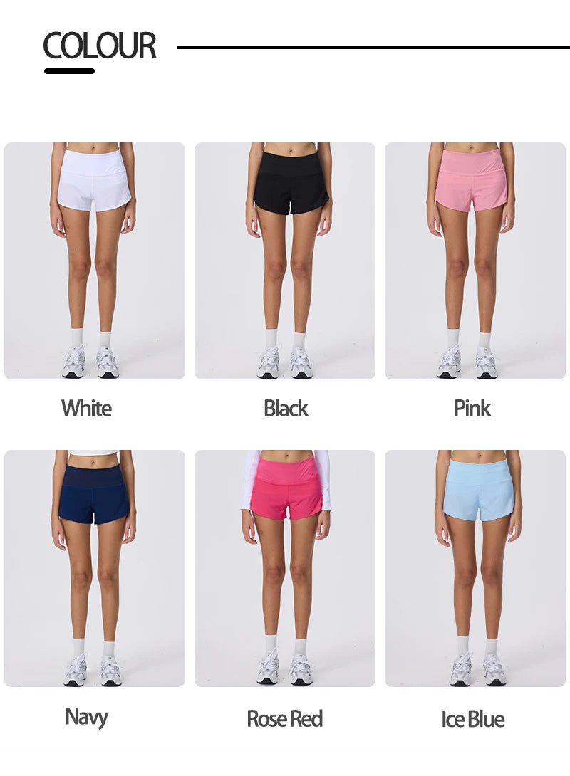 Summer Sports Yoga Wear Light-speed Dry Running Shorts Casual High-waisted Anti-walking Gym Sneakers Cycling Training Clothing