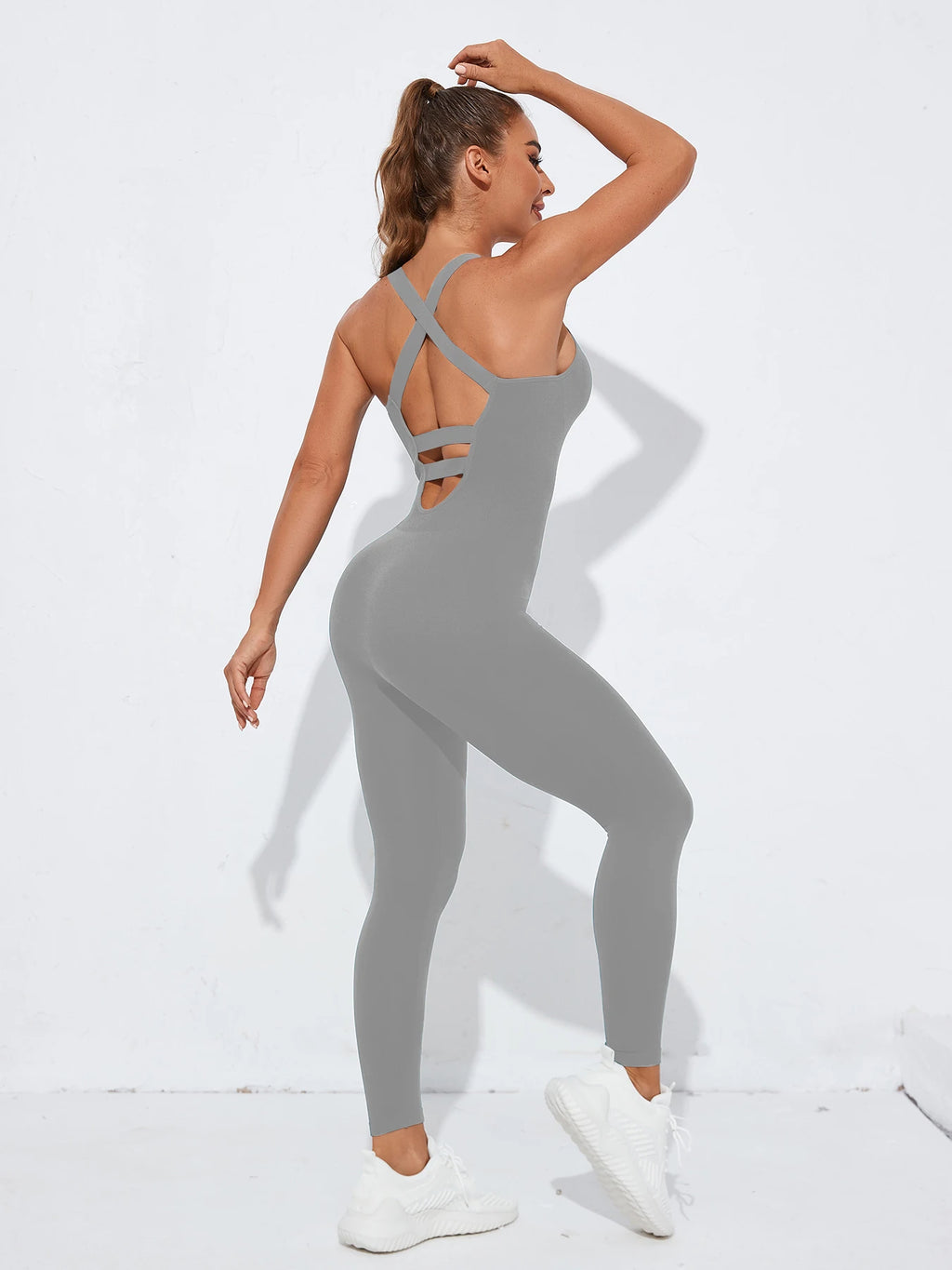 Women's Seamless Shapewear Bodysuit With Tummy Control, CrissCross Straps Backless Body Shaper, Women's Underwear & Shapewear