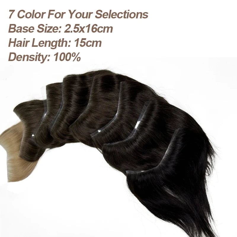 V Frontal Toupee for Men Wigs 2.5x16 Thin Skin PU V Loop Men Toupee Breathable V Style Front Wigs Blonde Color Forehead Hairline