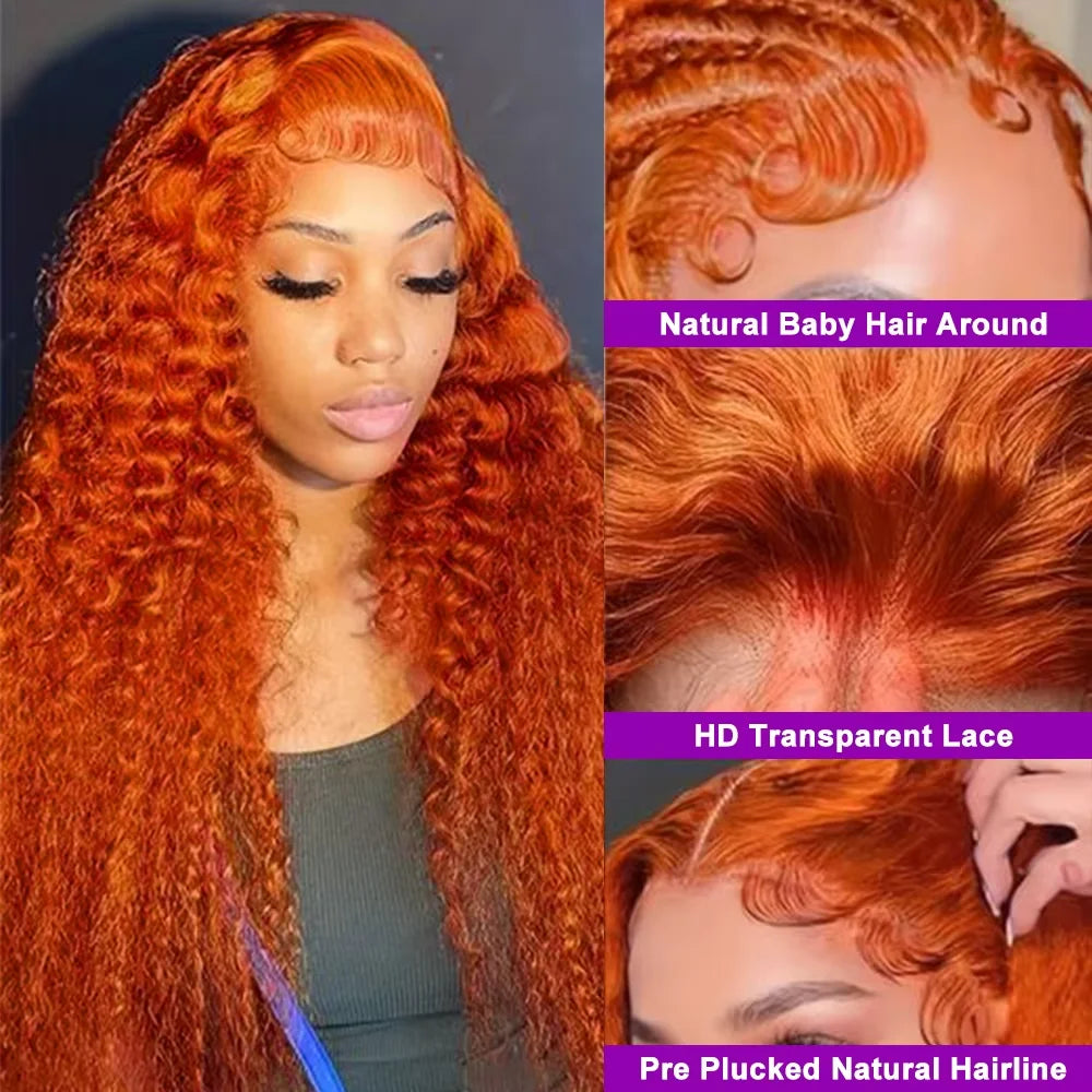 Curly Orange Ginger Brazilian Human Hair