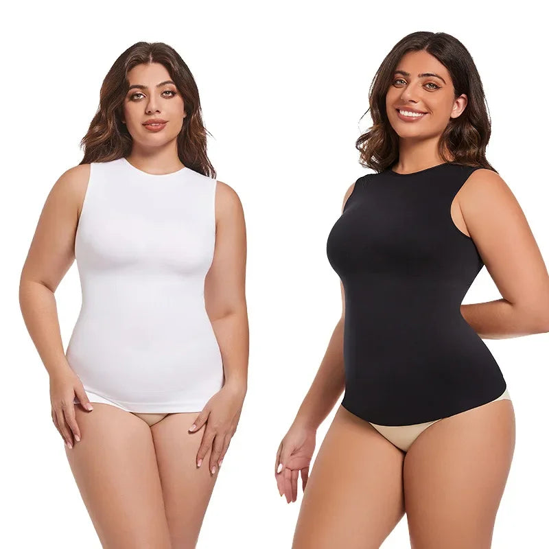 Guudia Shapewear Tanks Women Seamless Tanks Sleeveless Compression Tanks Round Neck Tnak Top Stretchy Camisole Spandex Elastic