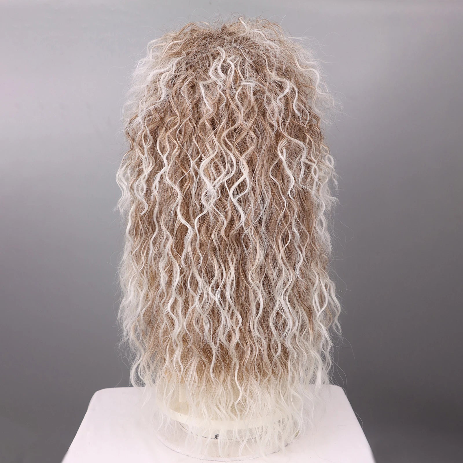 80s Rocker Synthetic Wigs for Men Mullet Wig Long Curly Hair Wig Kiss Wig Perfect for Halloween Cosplay DIY Themed Costume Party