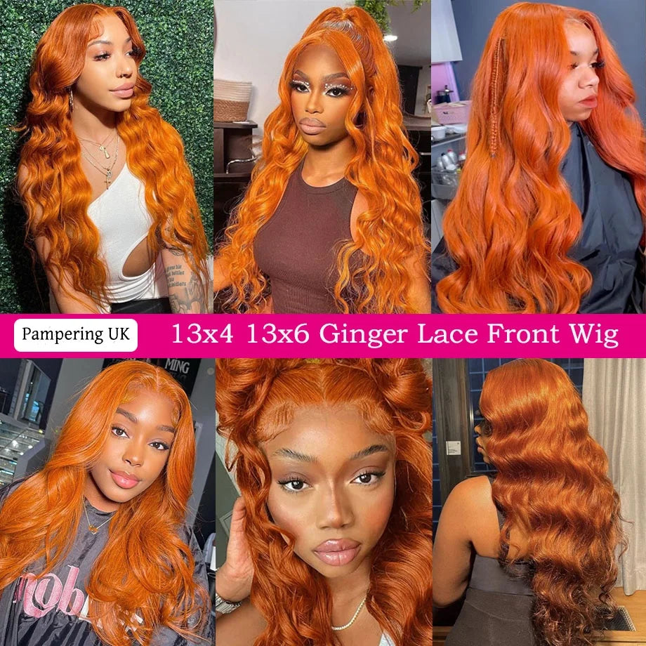 Orange Ginger Body Wave Brazilian Human Hairs