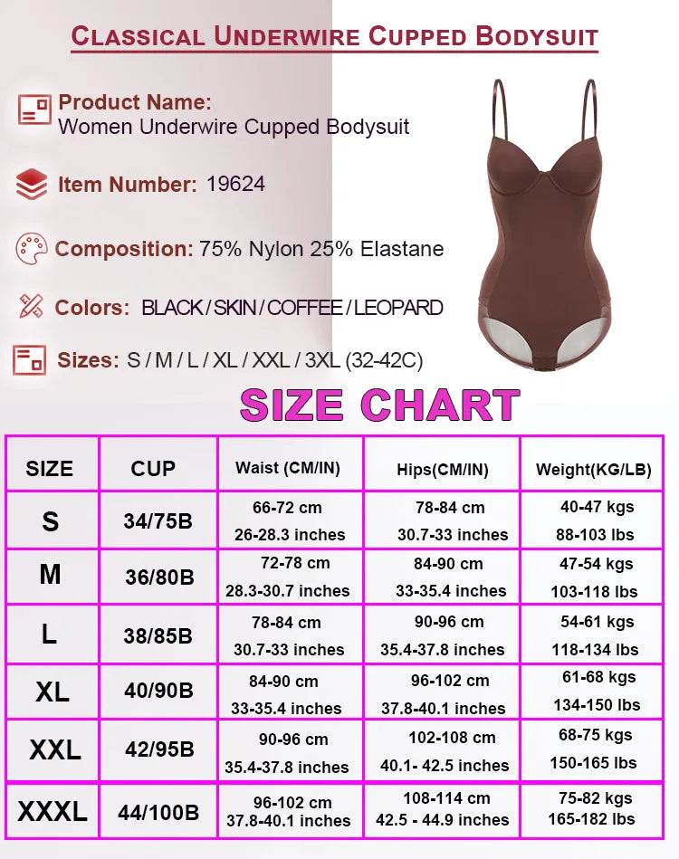 Underwire White Bodysuit Women Shapers Stretch Solid Color Silky Underwear Shapewear