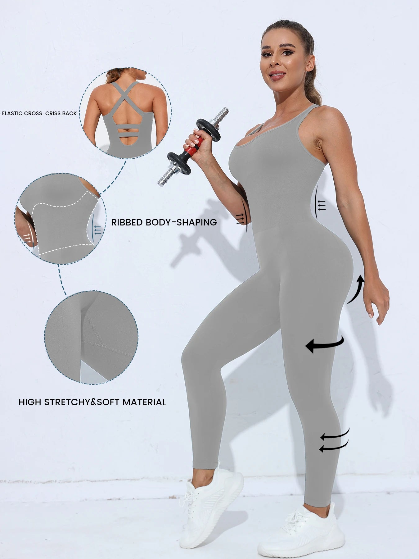 Women's Seamless Shapewear Bodysuit With Tummy Control, CrissCross Straps Backless Body Shaper, Women's Underwear & Shapewear