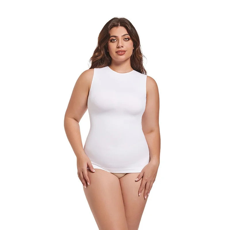 Guudia Shapewear Tanks Women Seamless Tanks Sleeveless Compression Tanks Round Neck Tnak Top Stretchy Camisole Spandex Elastic