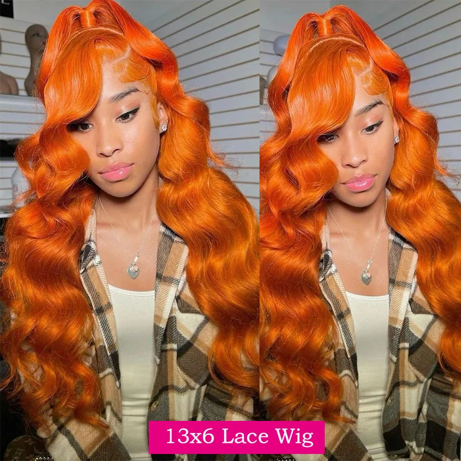 Orange Ginger Body Wave Brazilian Human Hairs