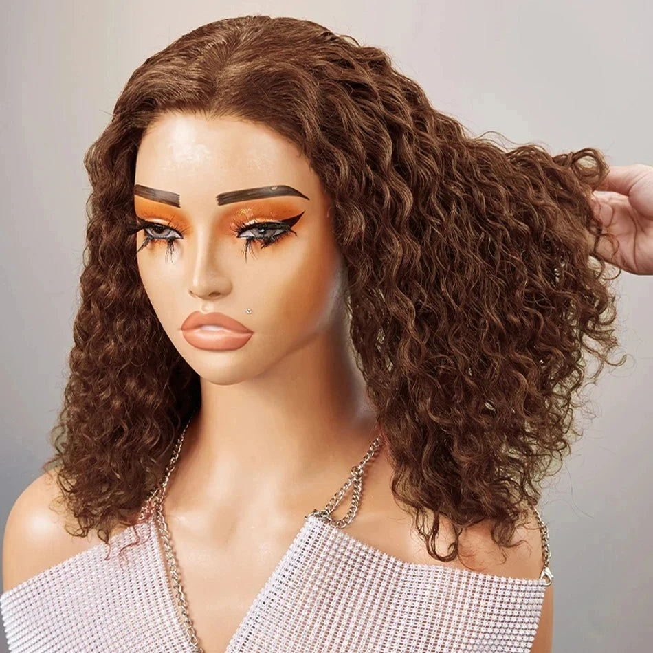 Curly Deep Brown Brazilian Human Hairs