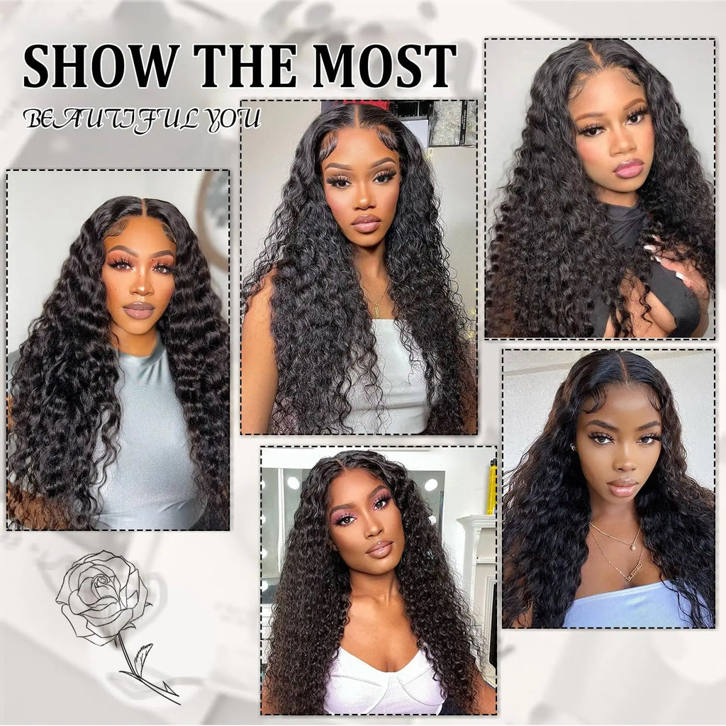 40 Inch Hd 13x6 Curly Lace Front Human Hair Wigs Brazilian For Women Pre Plucked Transparent 13x4 Deep Wave Frontal Wig