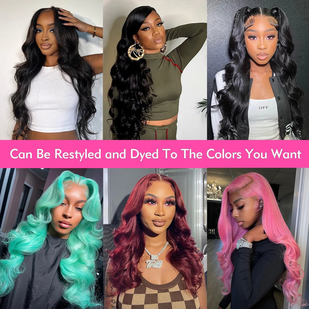 30 36 40 Inch 13x6 HD Transparent Bone Straight Human Hair Lace Frontal Wigs 250 Density 4x4 Closure Human Hair Wigs for Women