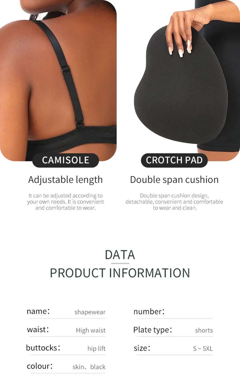 Bodysuits Shapewear Padded Hip Enhancer Bra Cushion Butt Lifter Sexy Back Body Shaper Jumpsuits Fajas Colombianas Girdles Corset