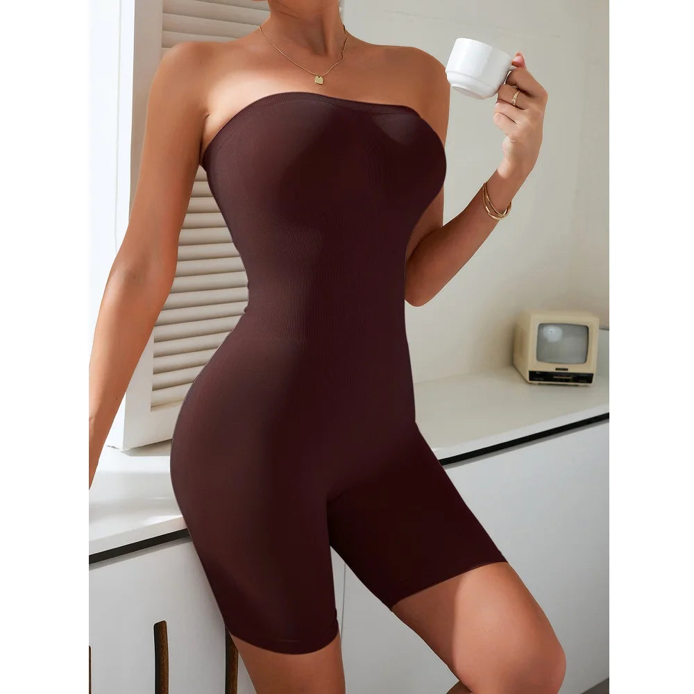 ﻿ Women Full Body Shapewear Butt Lifter Strapless Seamless Slim Leg Underwear Corsets Lady Bodysuits Waist Trainer