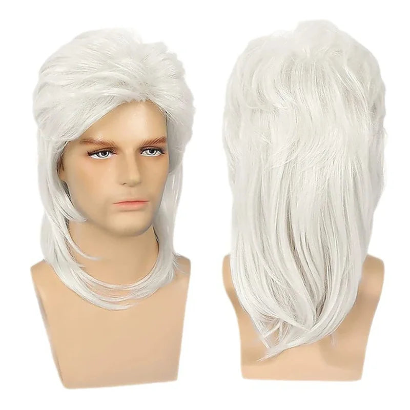 8 Styles Mullet Wigs for Men 70s 80s Costumes Fancy Party Accessory Cosplay Hallowmas Performance Synthetic Wig