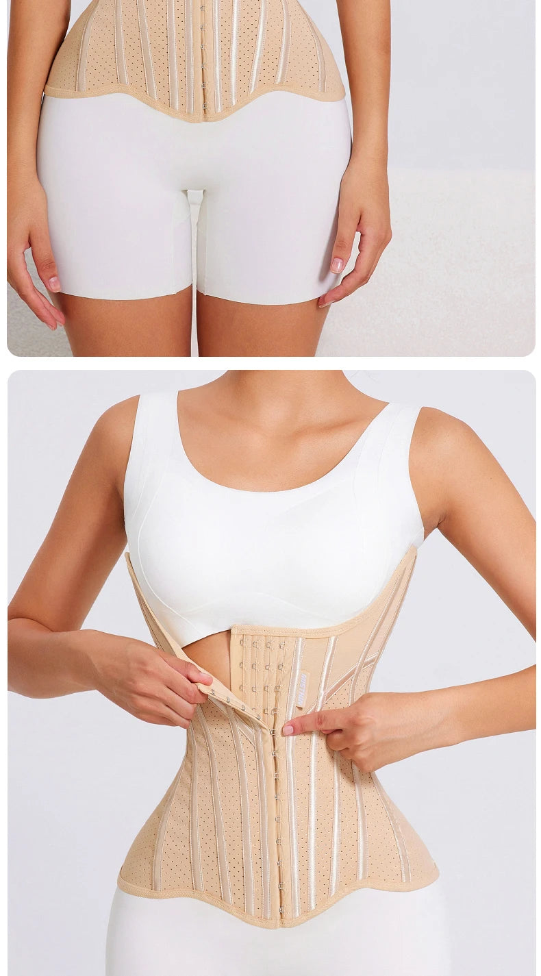 MiiOW U-shaped Waist Trainer Corset Women Shapers Lifted Waist Trainer Steel Bone Slimming Summer Breathable Women's Shapewear